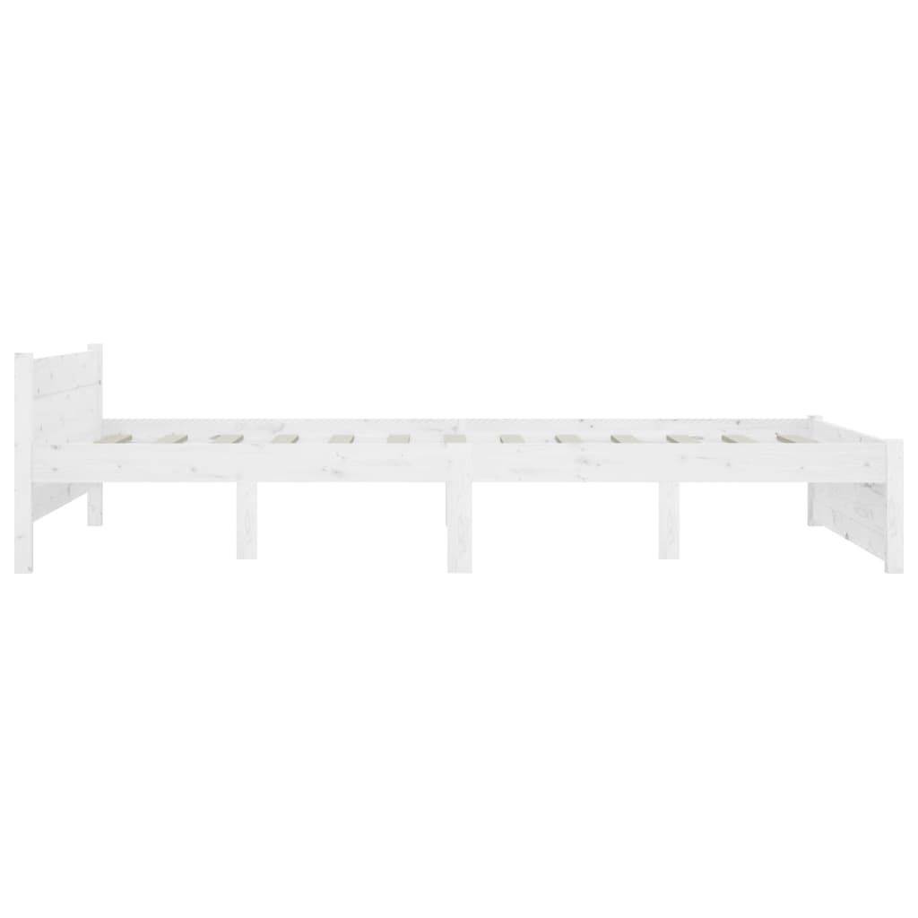 Bedframe Massief Hout Wit 120X200 Cm