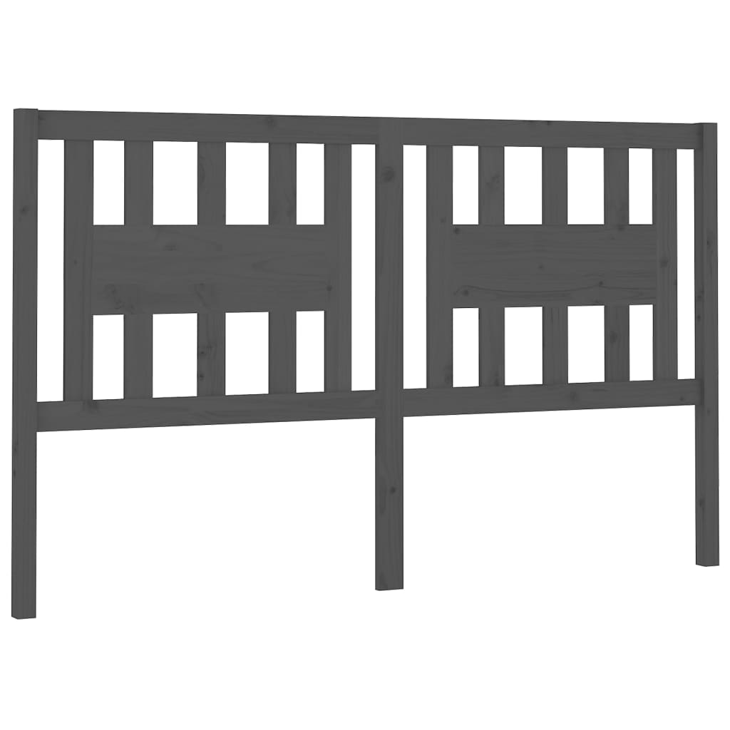 Hoofdbord 186X4X100 Cm Massief Grenenhout Grijs