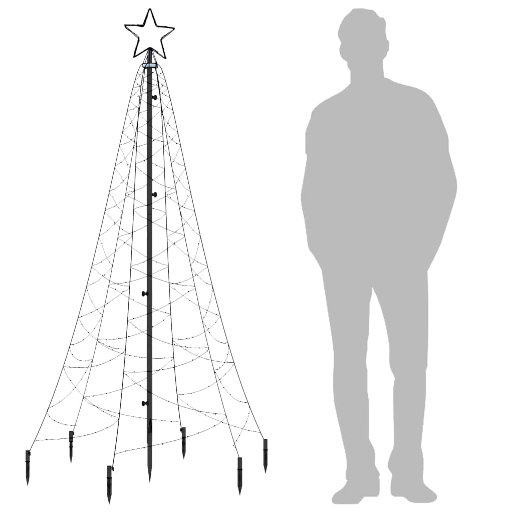Kerstboom Met Grondpin 200 Led's Warmwit 180 Cm