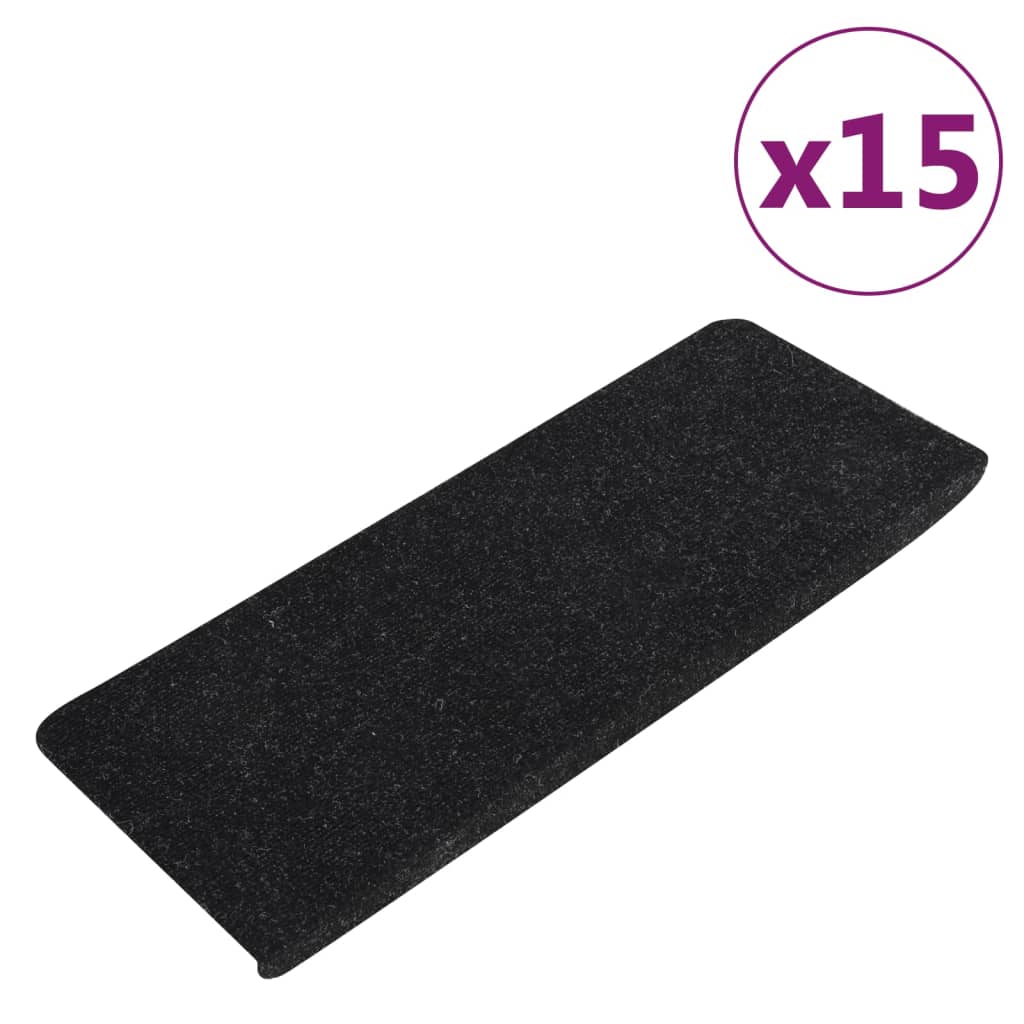 Trapmatten Zelfklevend 15 St 65X28 Cm Antracietkleurig