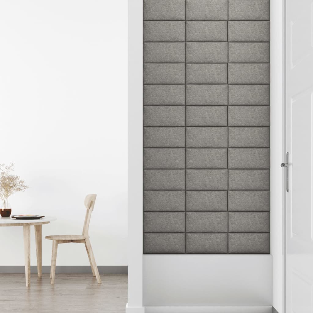 Wandpanelen 12 St 0,54 M² 30X15 Cm Stof Lichtgrijs