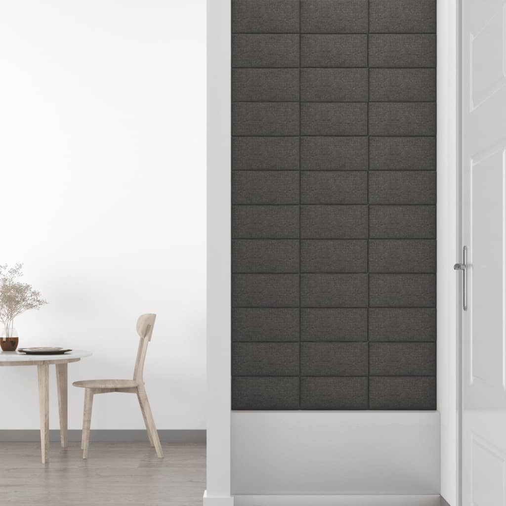 Wandpanelen 12 St 0,54 M² 30X15 Cm Stof Donkergrijs