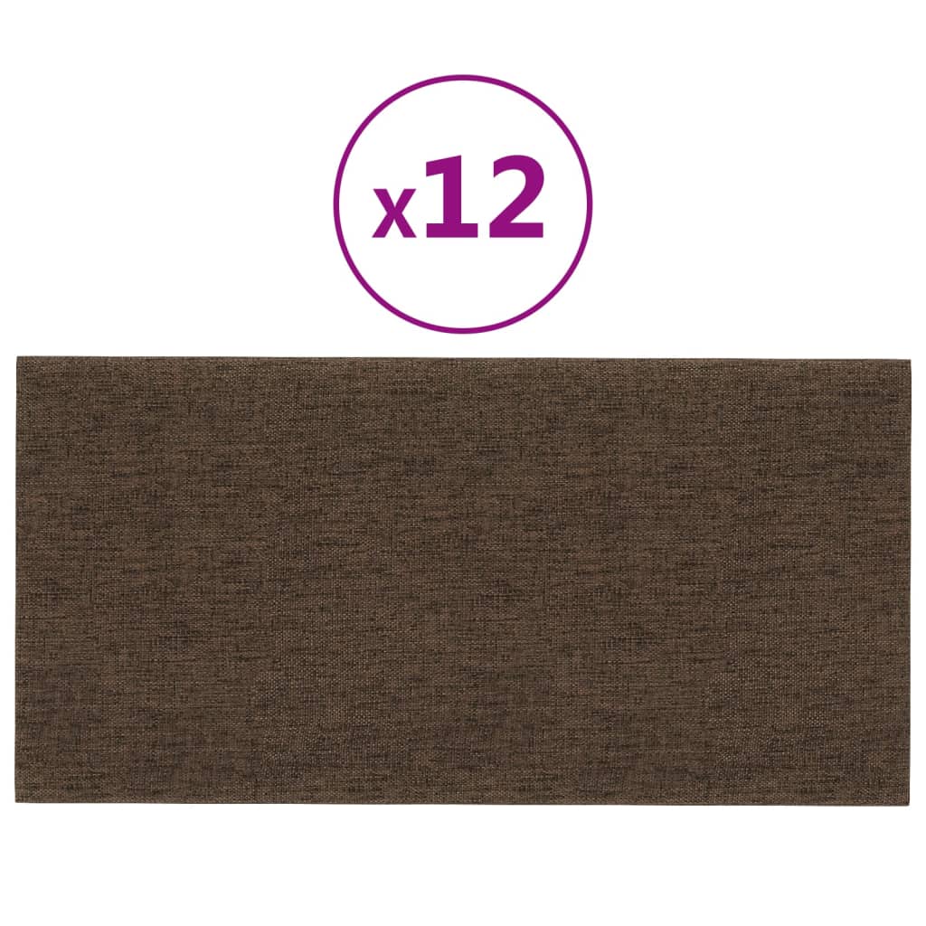 Wandpanelen 12 St 0,54 M² 30X15 Cm Stof Bruin