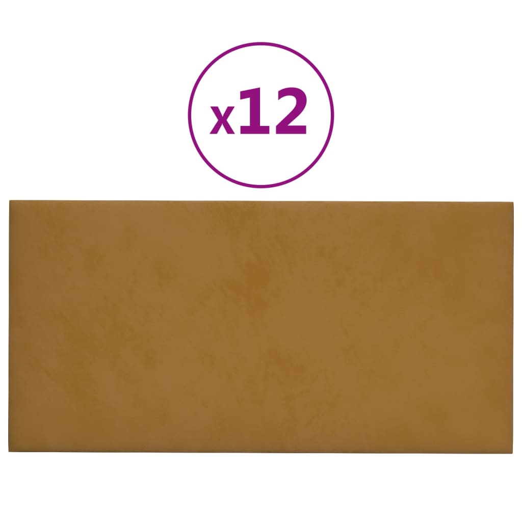 Wandpanelen 12 St 0,54 M² 30X15 Cm Fluweel Bruin