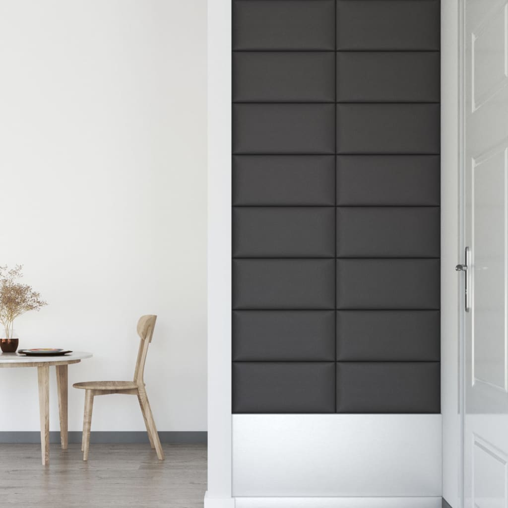 Wandpanelen 12 St 2,16 M² 60X30 Cm Kunstleer Grijs