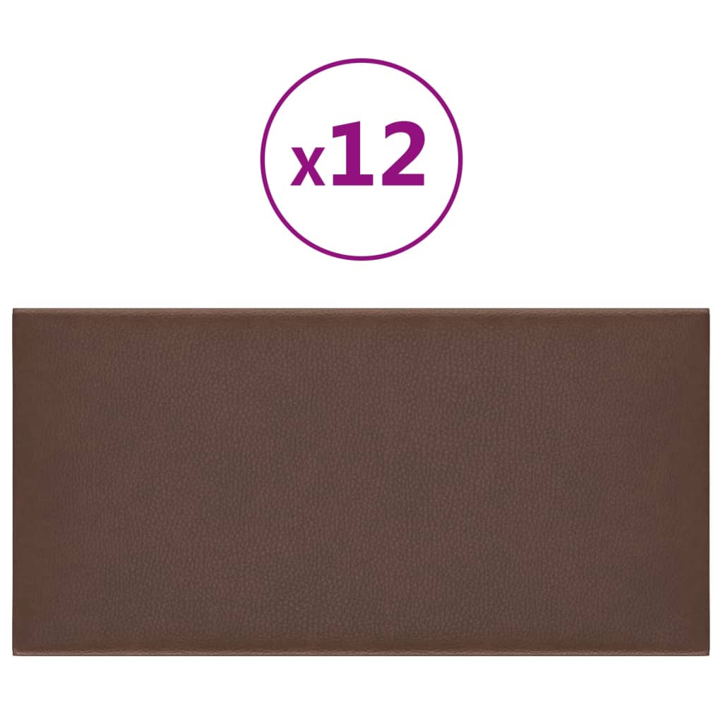 Wandpanelen 12 St 2,16 M² 60X30 Cm Kunstleer Bruin