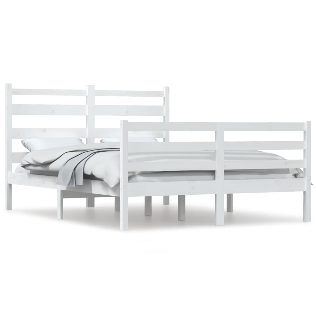 Bedframe Massief Grenenhout Wit 140X200 Cm