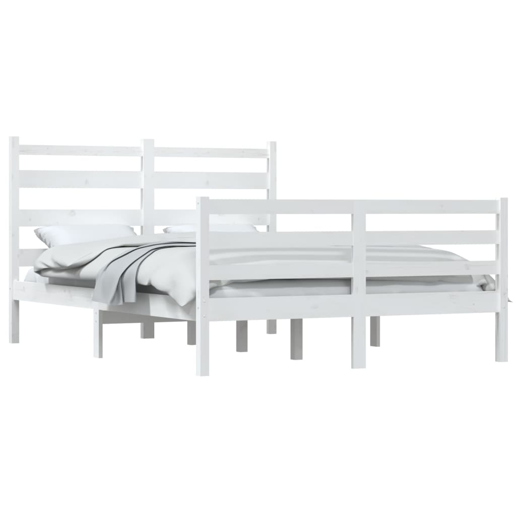 Bedframe Massief Grenenhout Wit 140X200 Cm