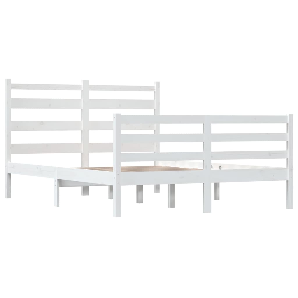 Bedframe Massief Grenenhout Wit 140X200 Cm