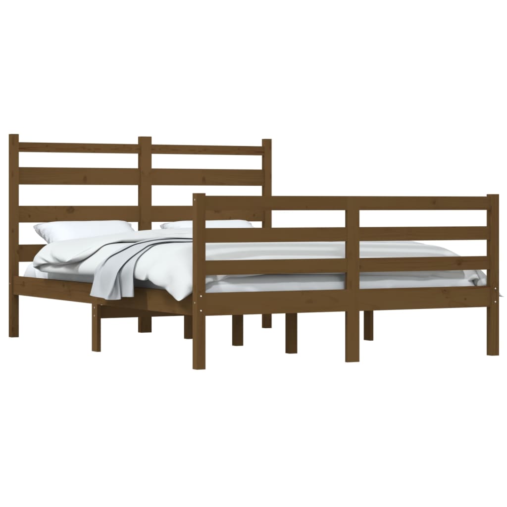 Bedframe Massief Grenenhout Honingbruin 140X200 Cm