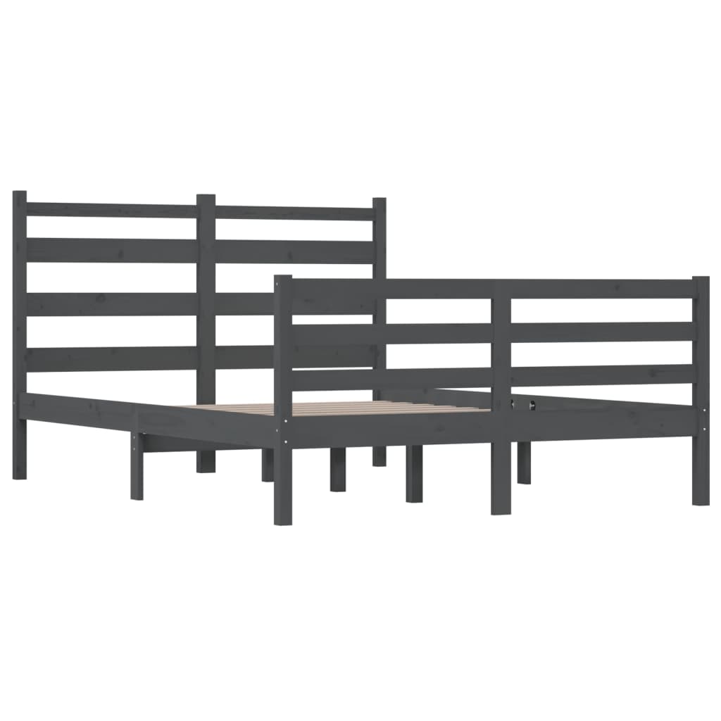 Bedframe Massief Grenenhout Grijs 160X200 Cm