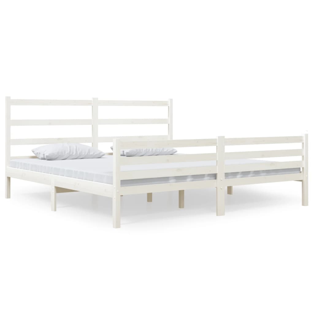Bedframe Massief Grenenhout Wit 180X200 Cm 6Ft Super King