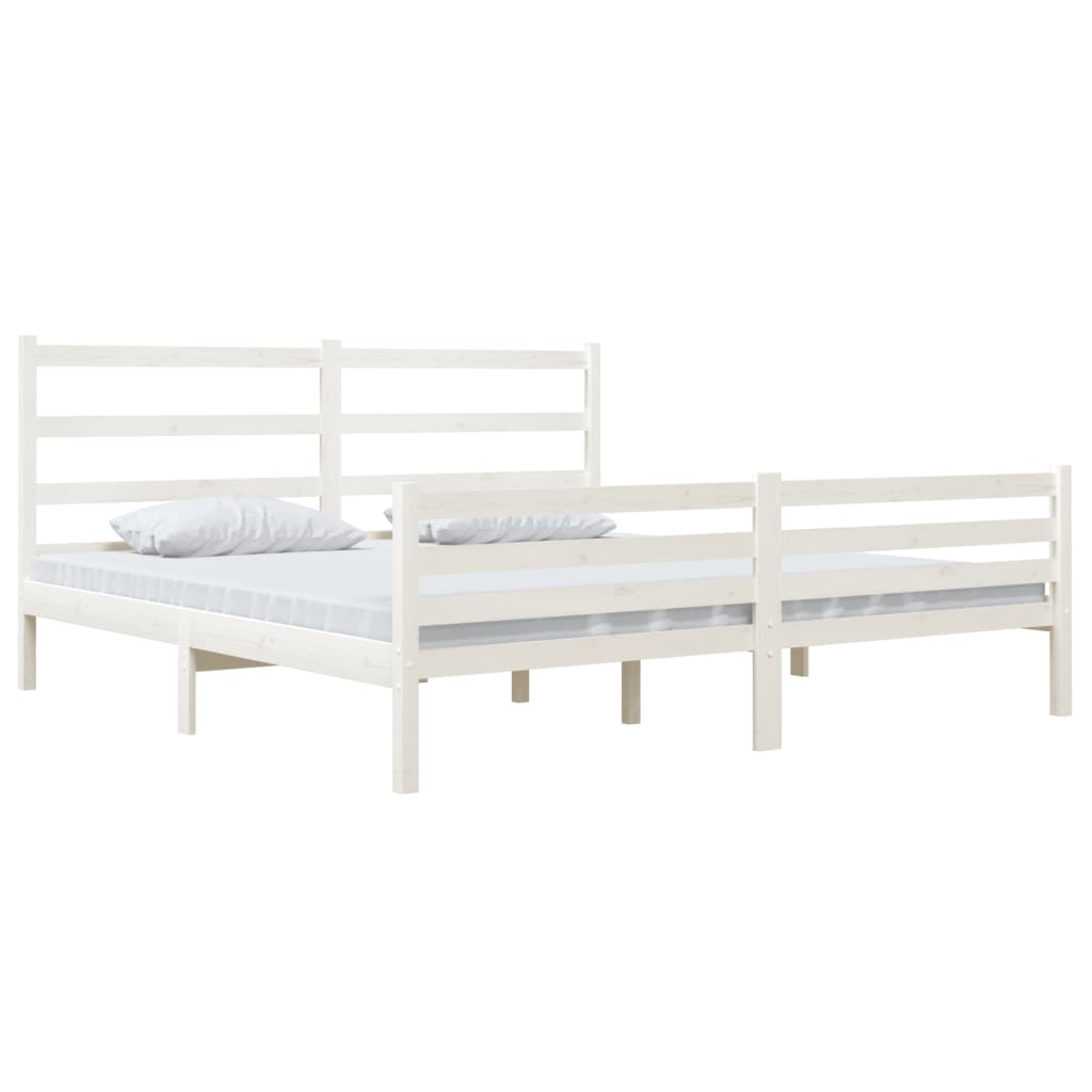 Bedframe Massief Grenenhout Wit 180X200 Cm 6Ft Super King