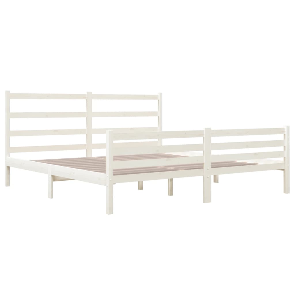 Bedframe Massief Grenenhout Wit 180X200 Cm 6Ft Super King