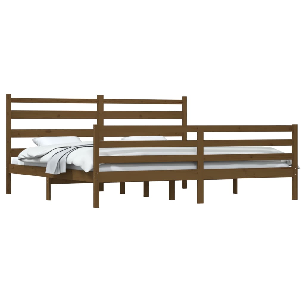 Bedframe Massief Grenenhout Honingbruin 200X200 Cm