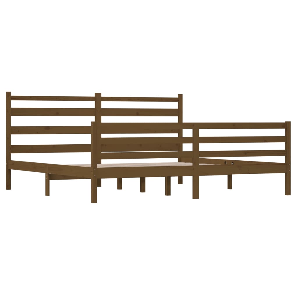 Bedframe Massief Grenenhout Honingbruin 200X200 Cm
