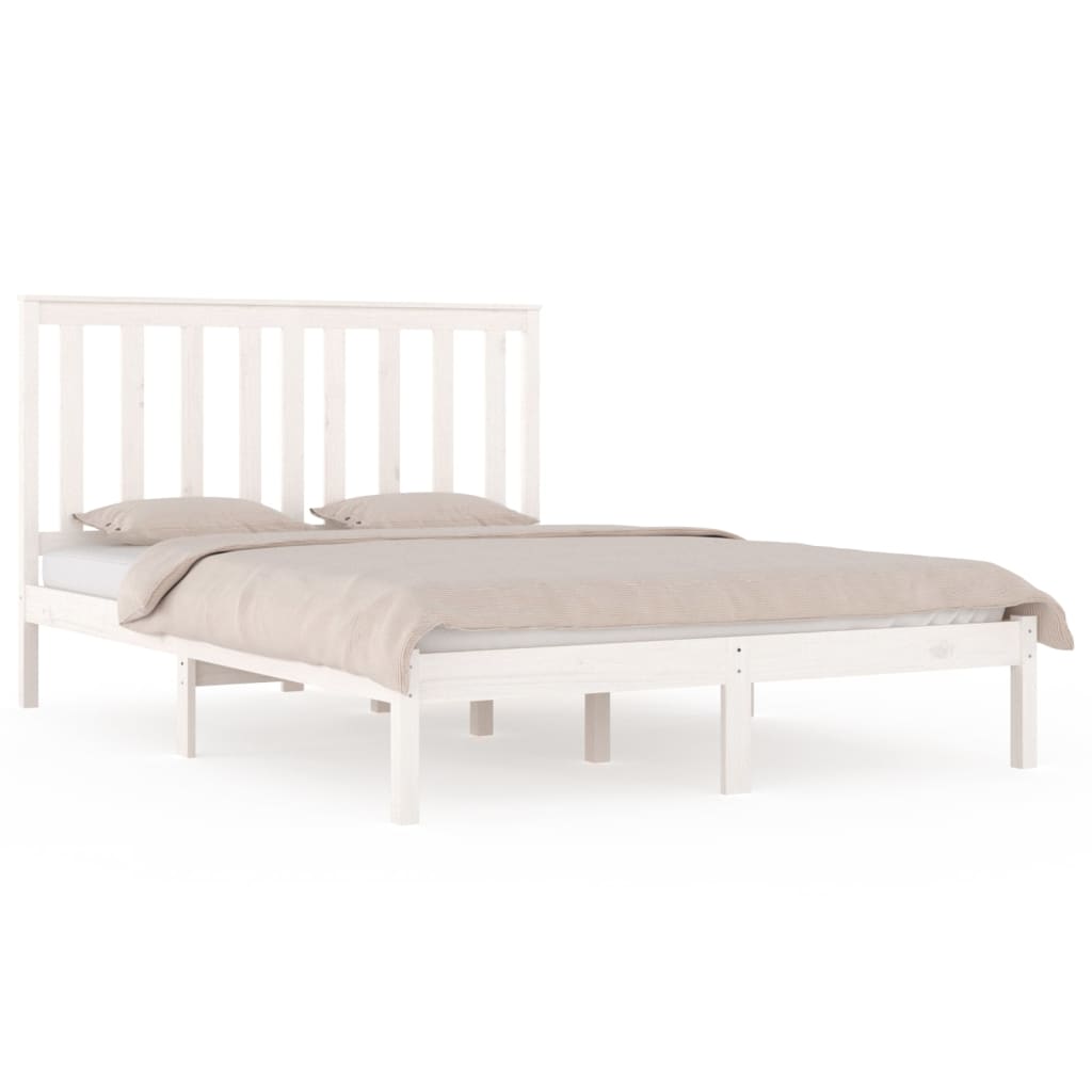 Bedframe Massief Grenenhout Wit 120X190 Cm 4Ft Small Double