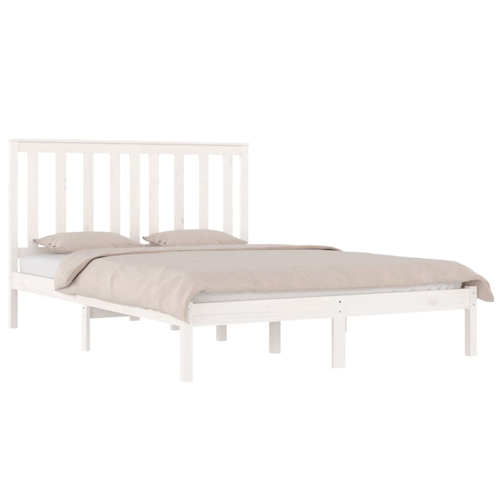 Bedframe Massief Grenenhout Wit 120X190 Cm 4Ft Small Double