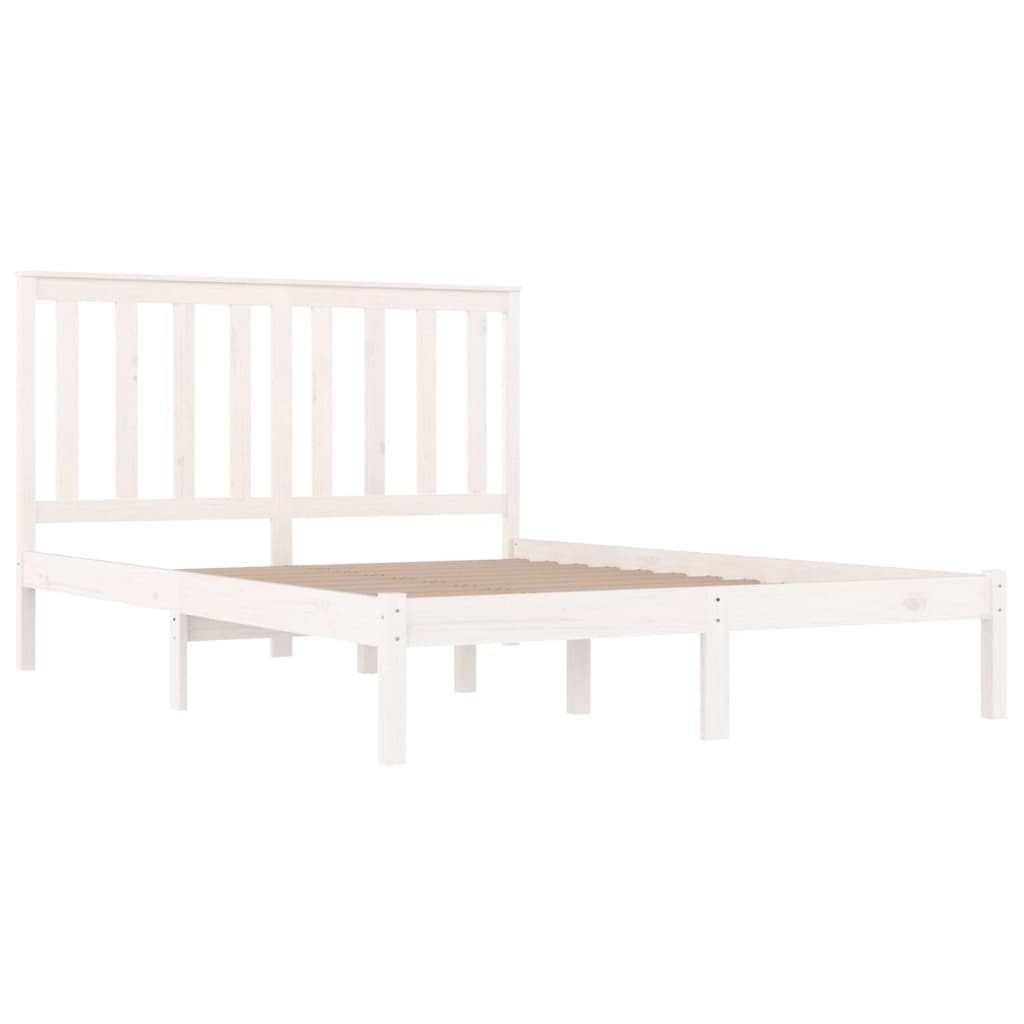 Bedframe Massief Grenenhout Wit 120X190 Cm 4Ft Small Double