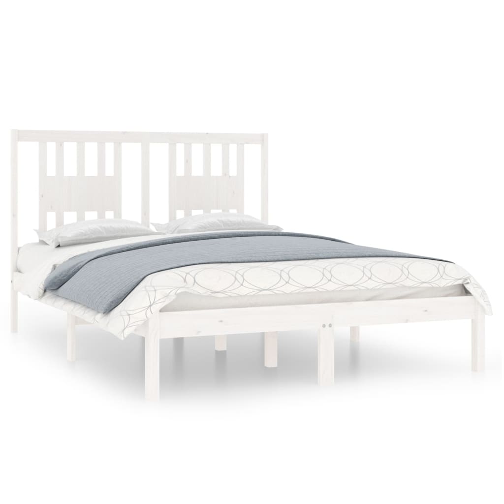 Bedframe Massief Grenenhout Wit 140X190 Cm