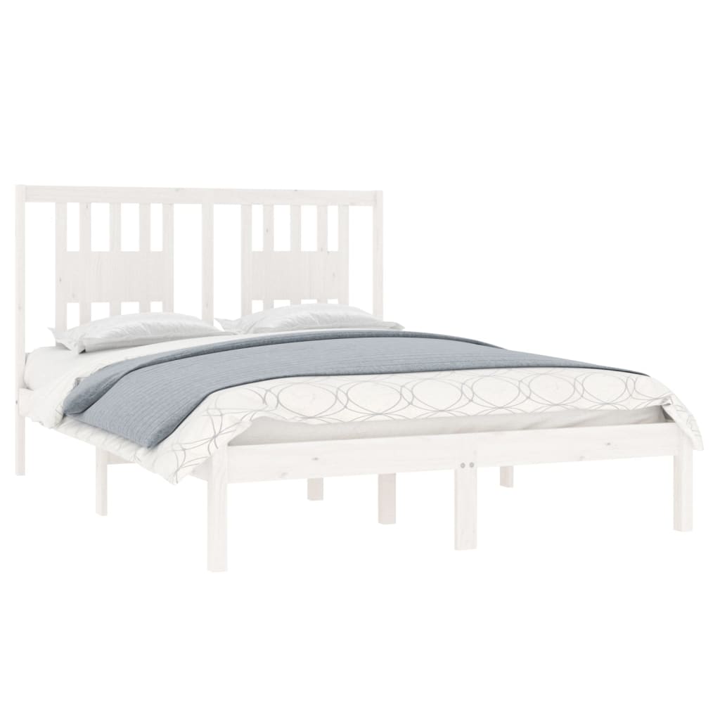 Bedframe Massief Grenenhout Wit 140X190 Cm