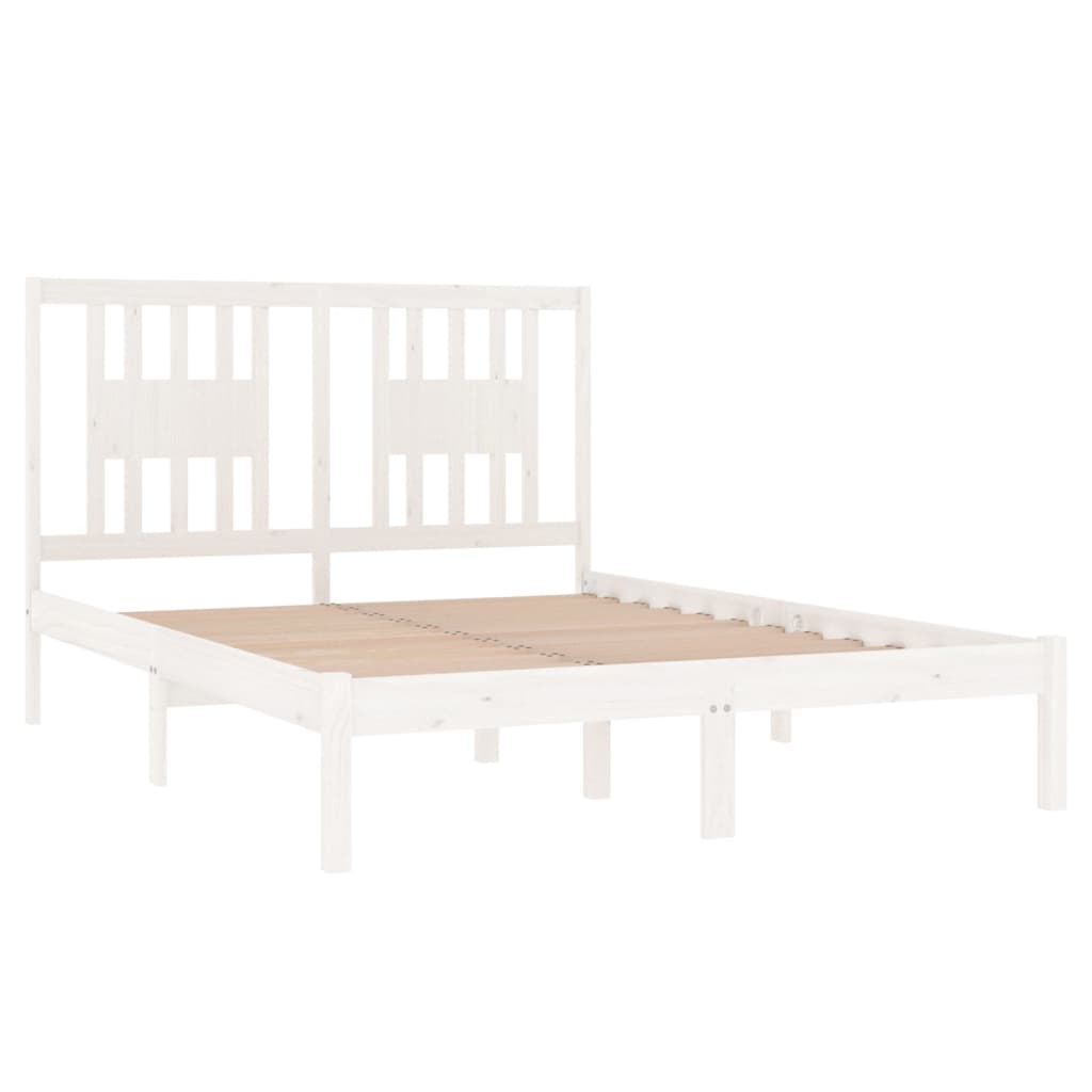 Bedframe Massief Grenenhout Wit 140X190 Cm