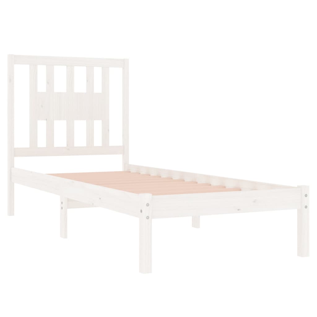 Bedframe Massief Grenenhout Wit 90X200 Cm