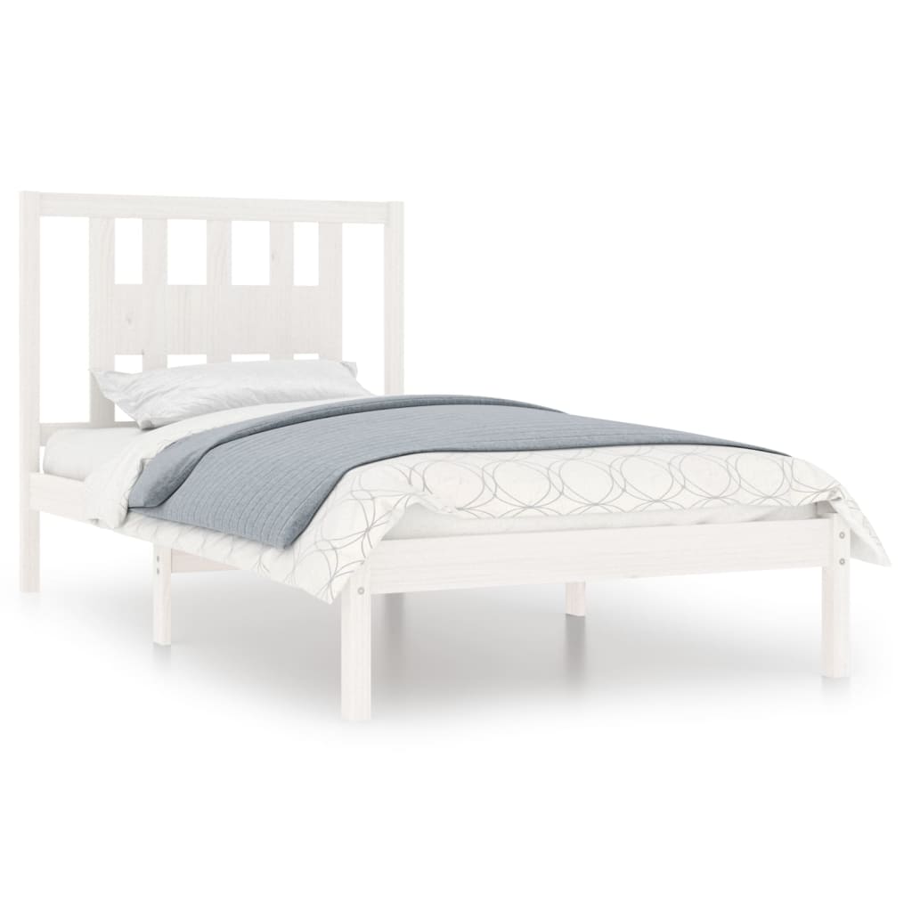 Bedframe Massief Grenenhout Wit 100X200 Cm