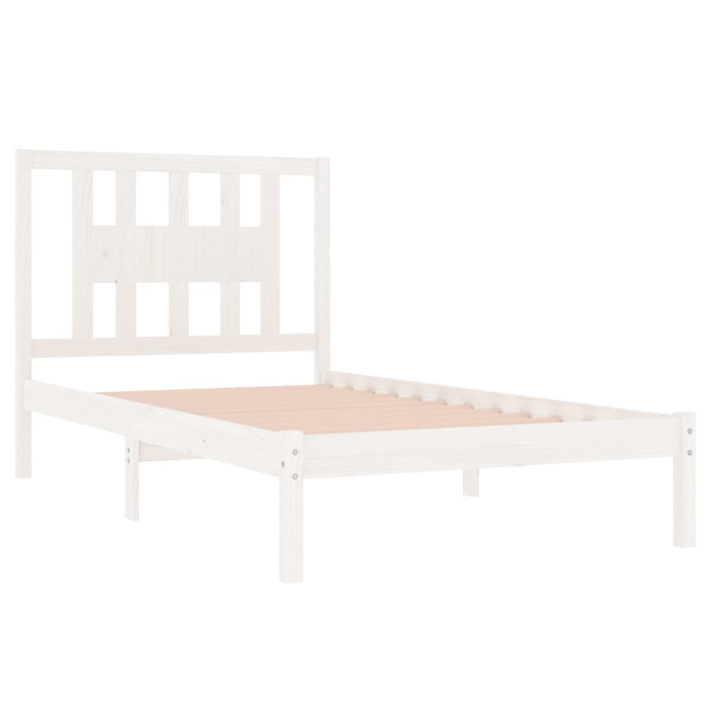 Bedframe Massief Grenenhout Wit 100X200 Cm