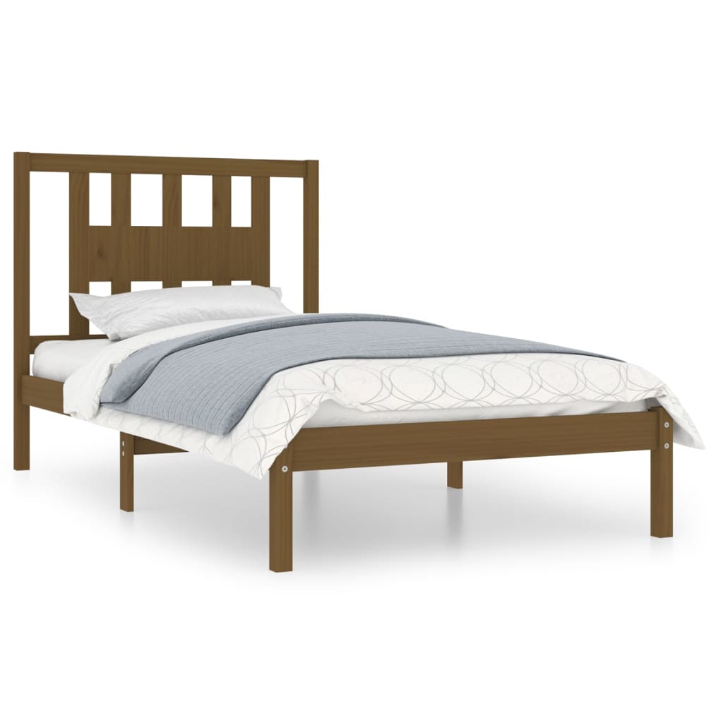 Bedframe Massief Grenenhout Honingbruin 100X200 Cm