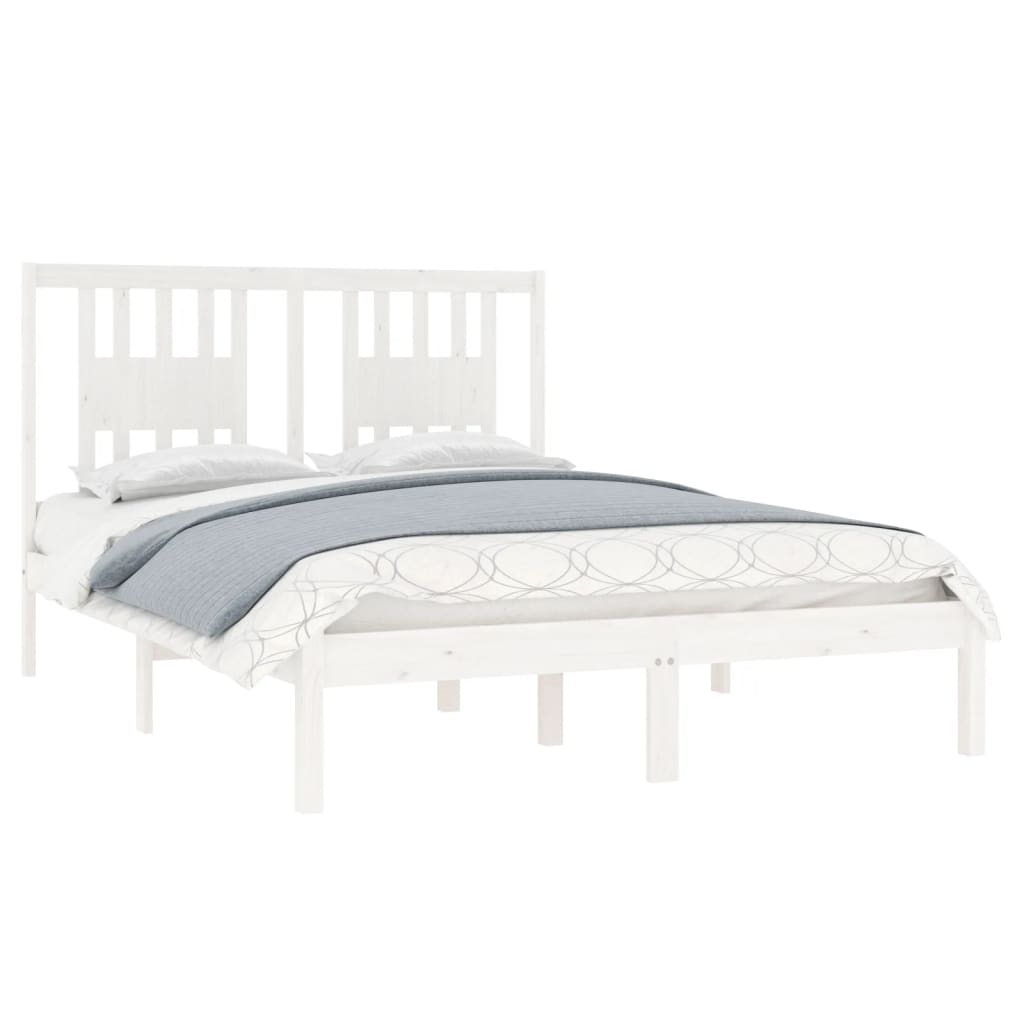 Bedframe Massief Grenenhout Wit 120X200 Cm