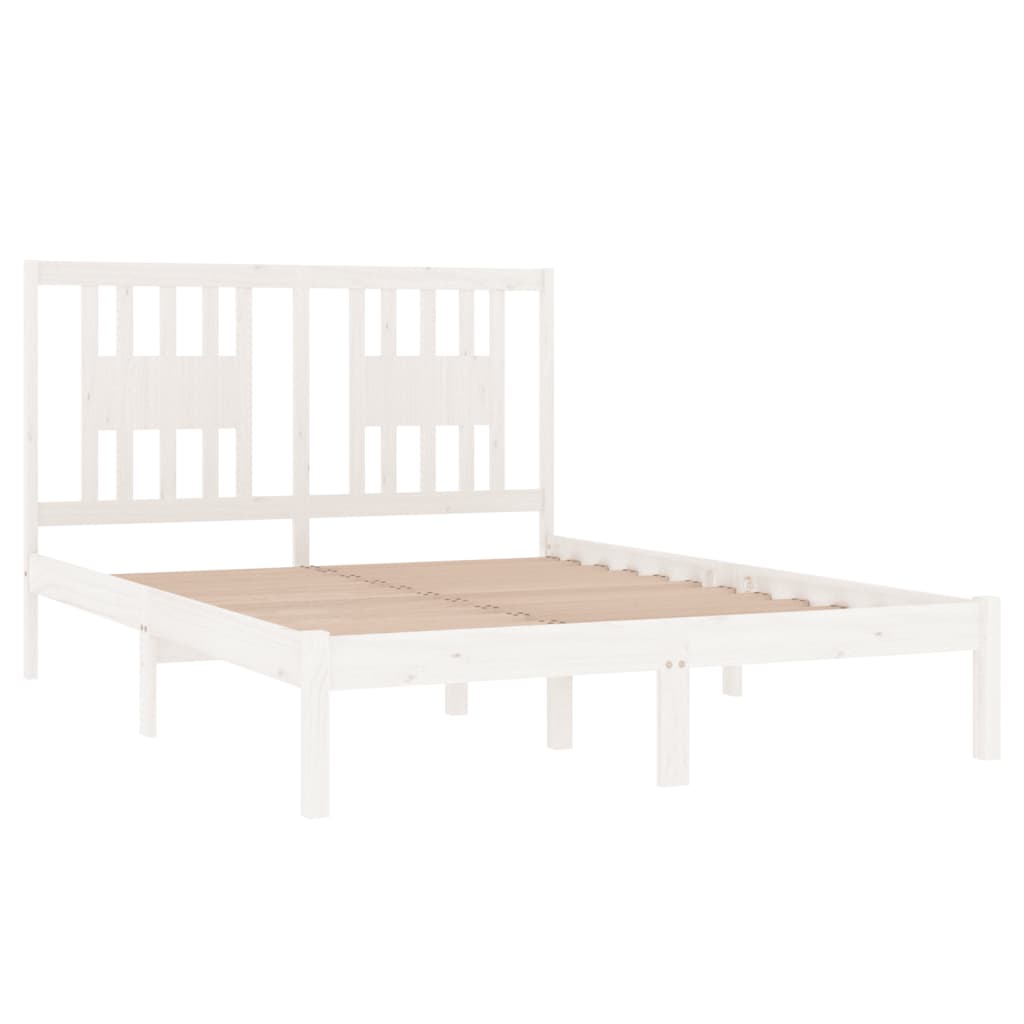 Bedframe Massief Grenenhout Wit 120X200 Cm
