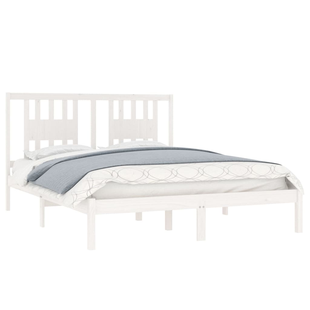 Bedframe Massief Grenenhout Wit 140X200 Cm