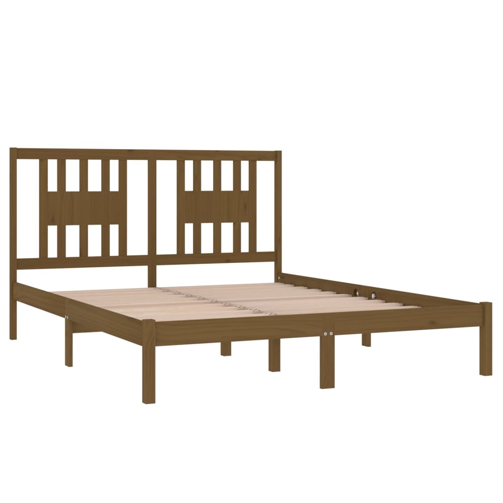 Bedframe Massief Grenenhout Honingbruin 140X200 Cm