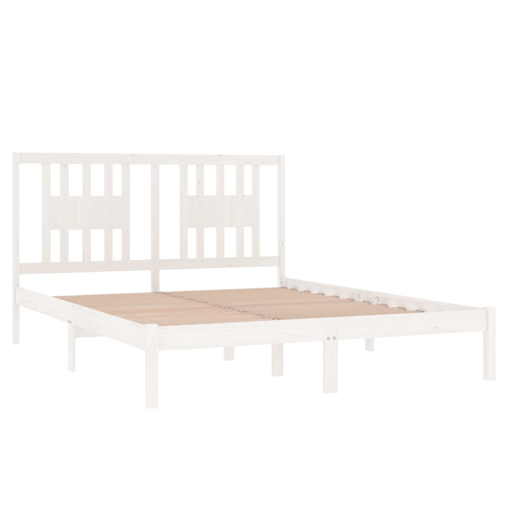 Bedframe Massief Grenenhout Wit 160X200 Cm