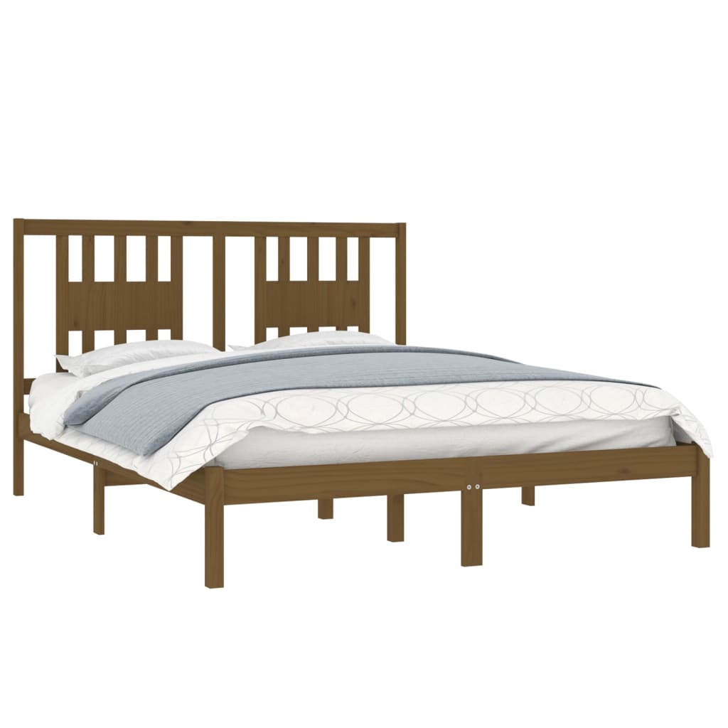 Bedframe Massief Grenenhout Honingbruin 160X200 Cm