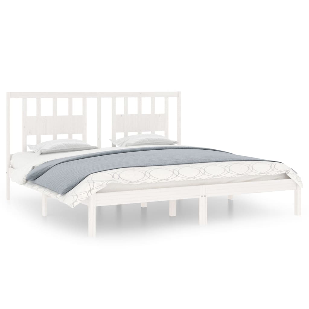 Bedframe Massief Grenenhout Wit 200X200 Cm