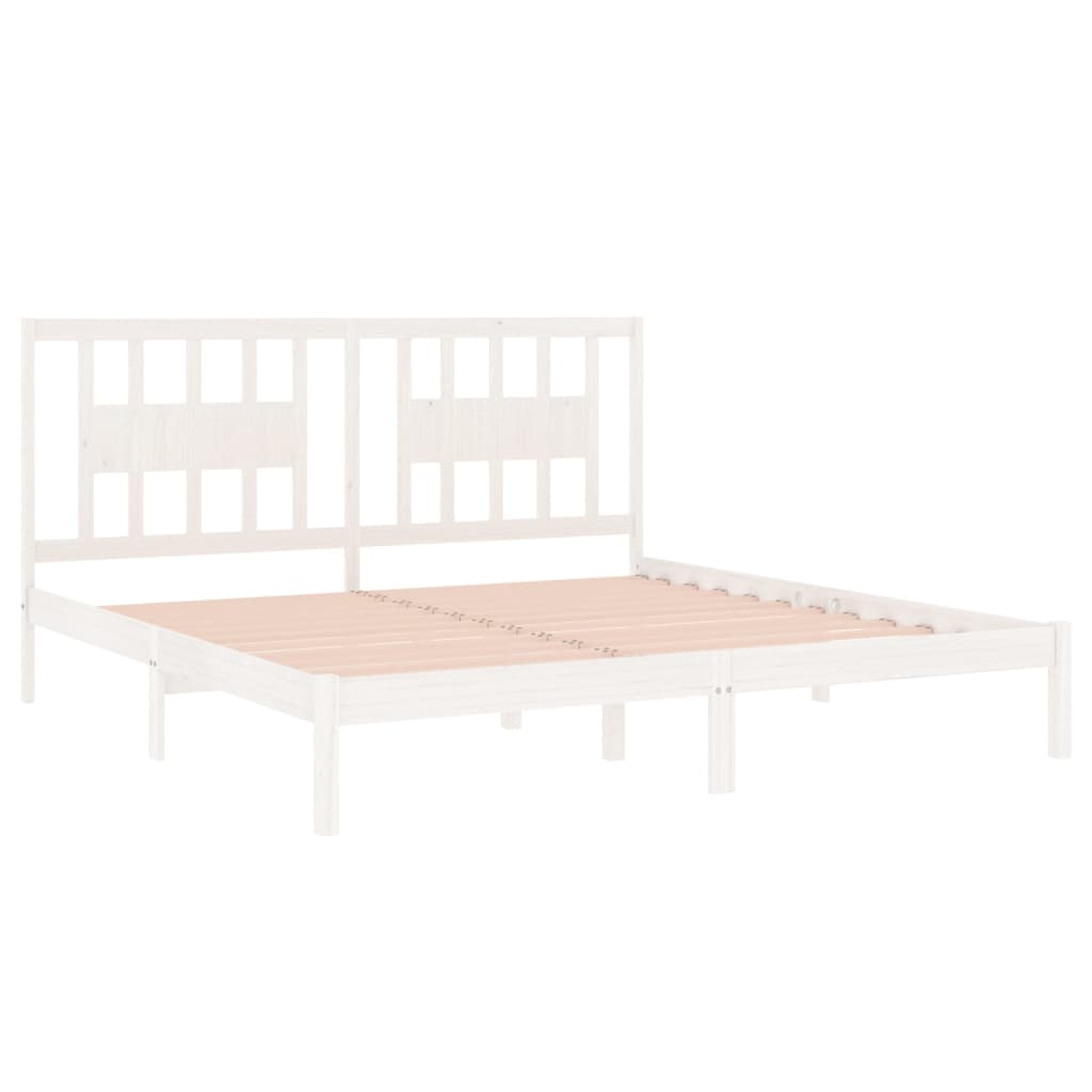 Bedframe Massief Grenenhout Wit 200X200 Cm