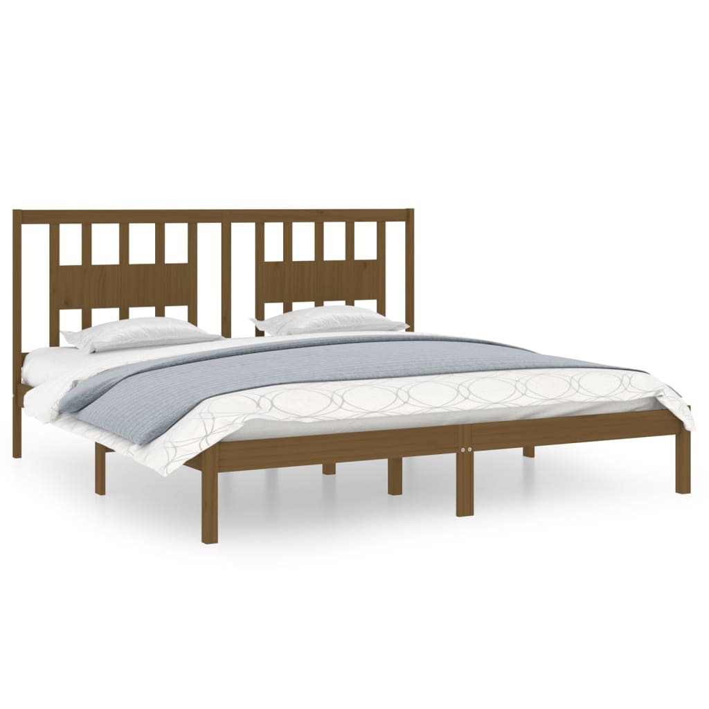 Bedframe Massief Grenenhout Honingbruin 200X200 Cm