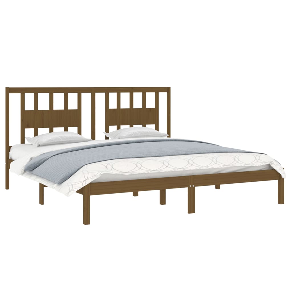 Bedframe Massief Grenenhout Honingbruin 200X200 Cm