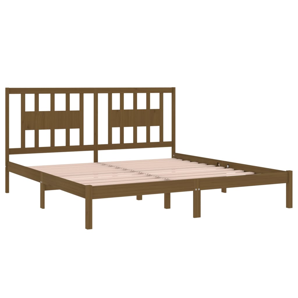 Bedframe Massief Grenenhout Honingbruin 200X200 Cm