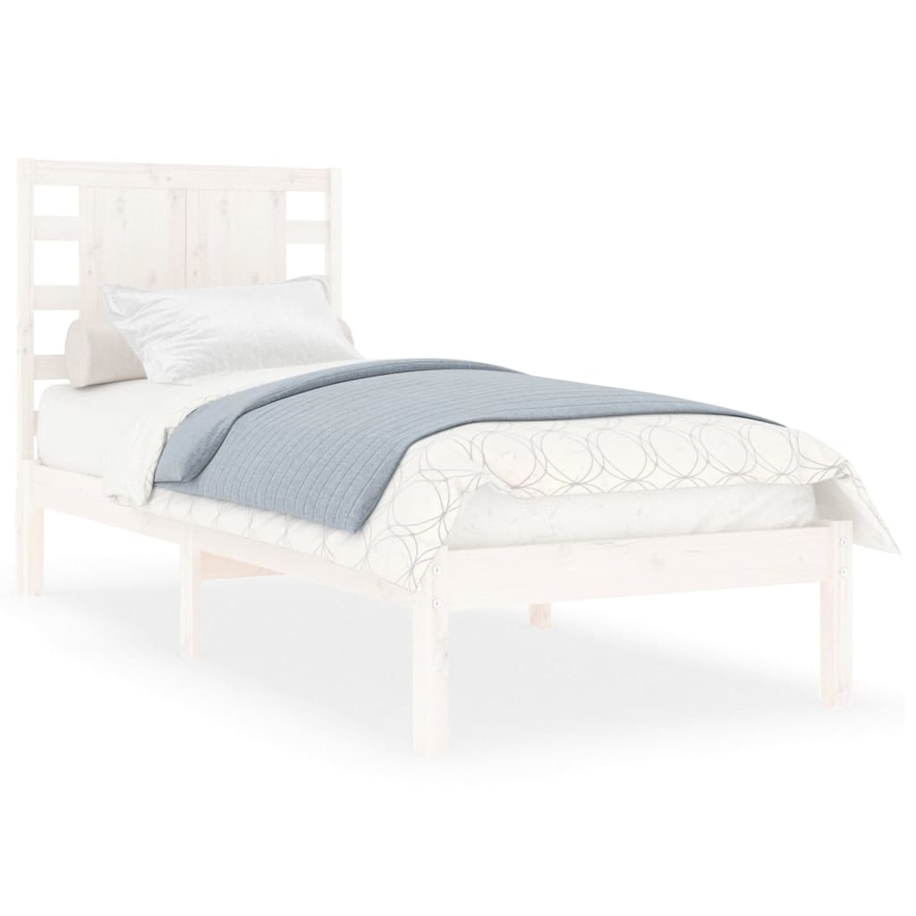 Bedframe Massief Hout Wit 90X190 Cm 3Ft Single