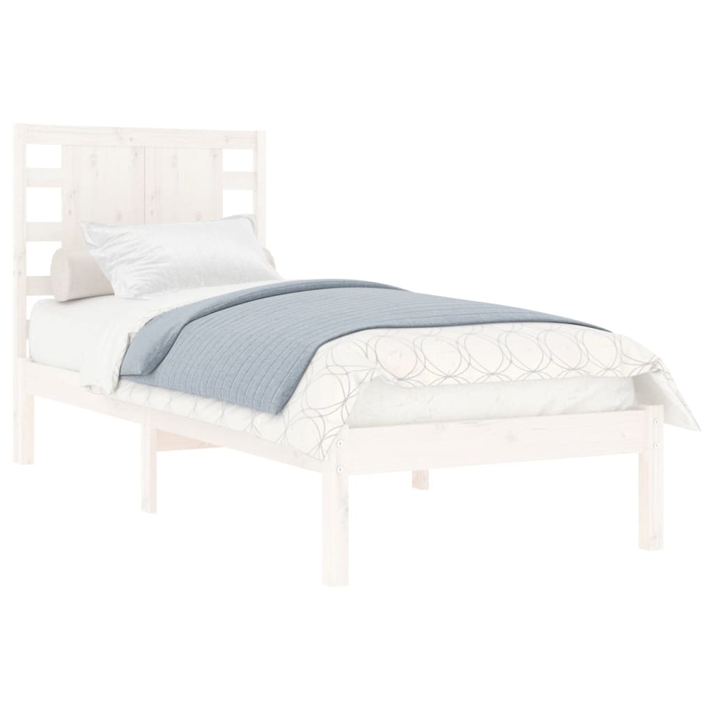 Bedframe Massief Hout Wit 90X190 Cm 3Ft Single