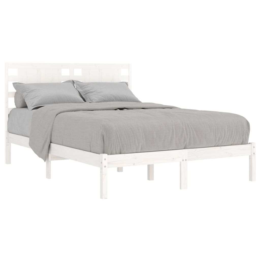 Bedframe Massief Grenenhout Wit 140X190 Cm