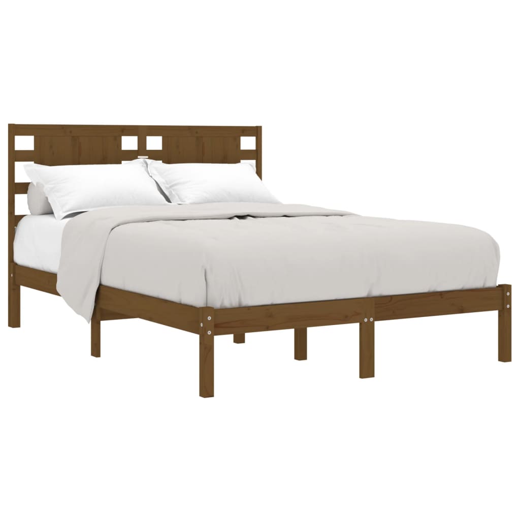 Bedframe Massief Grenenhout Honingbruin 140X190 Cm