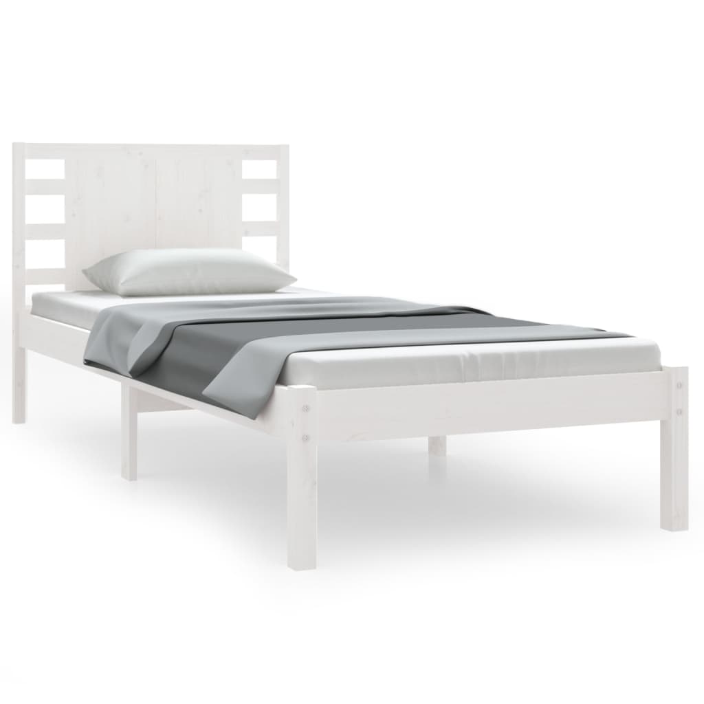 Bedframe Massief Grenenhout Wit 100X200 Cm