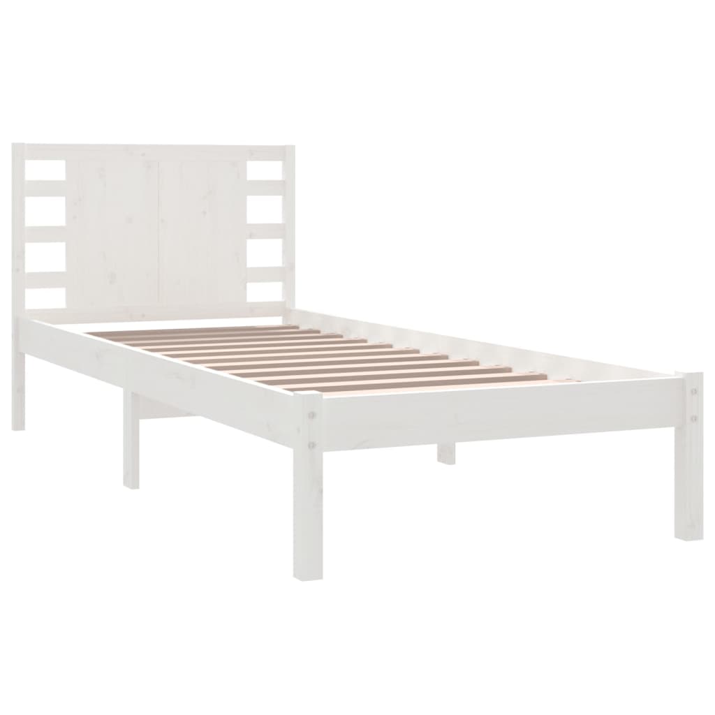 Bedframe Massief Grenenhout Wit 100X200 Cm