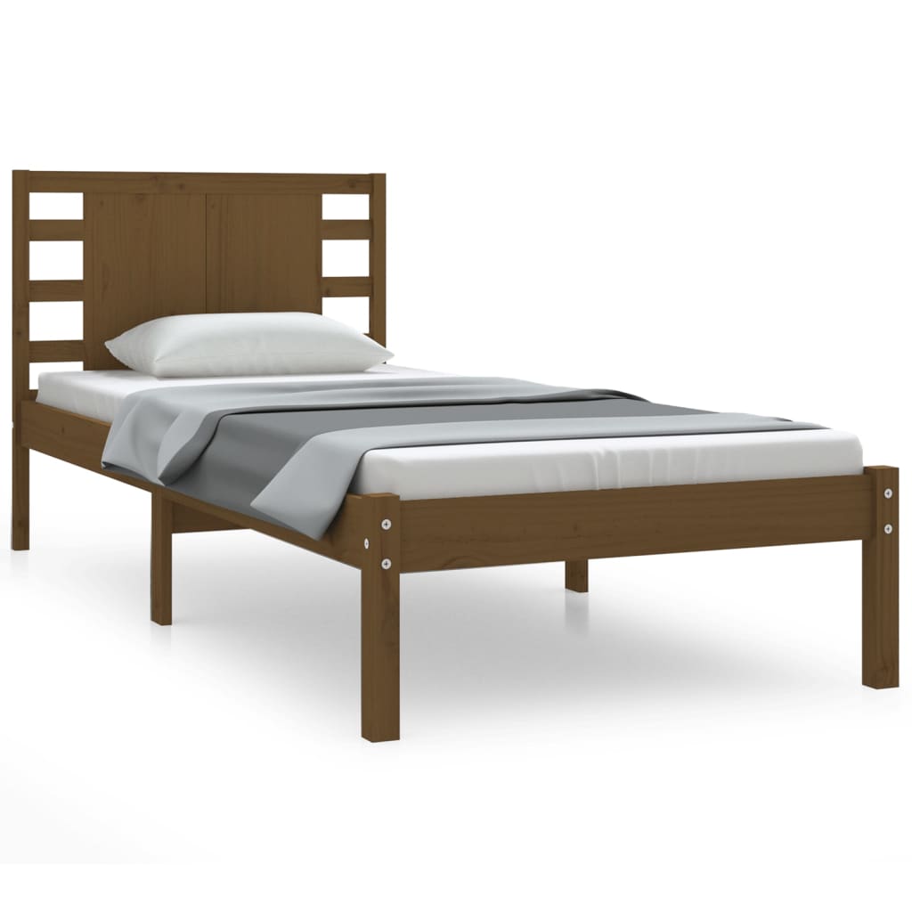 Bedframe Massief Grenenhout Honingbruin 100X200 Cm