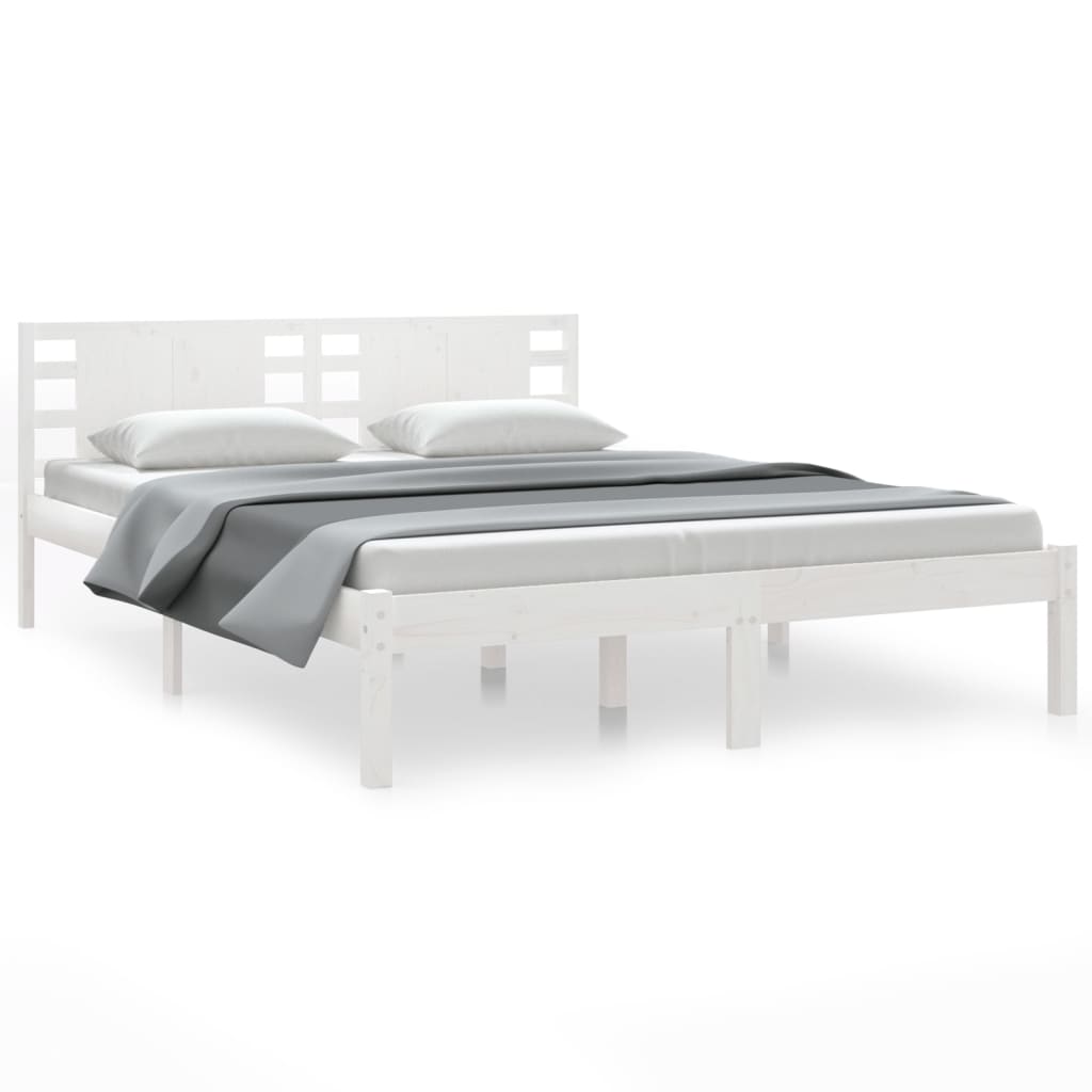 Bedframe Massief Grenenhout Wit 120X200 Cm