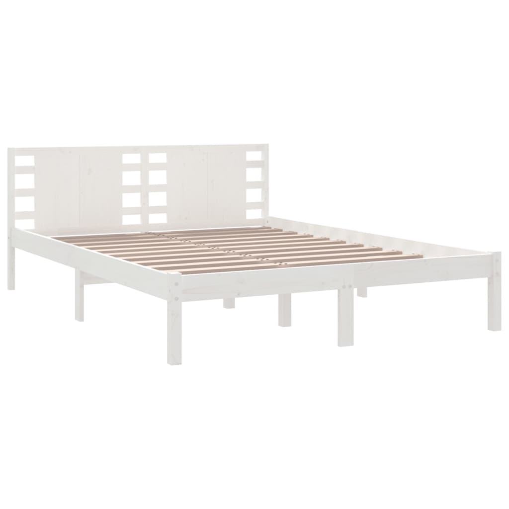 Bedframe Massief Grenenhout Wit 120X200 Cm